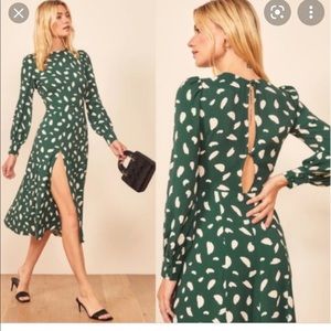 Reformation crepe green midi